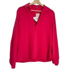 Alexis Coral Vneck‎ Long Sleeve Top